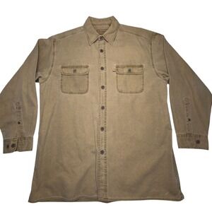 Clearwater Outfitters Canvas Work Shirt Jacket Tan XL Heavy Cotton Chamois
